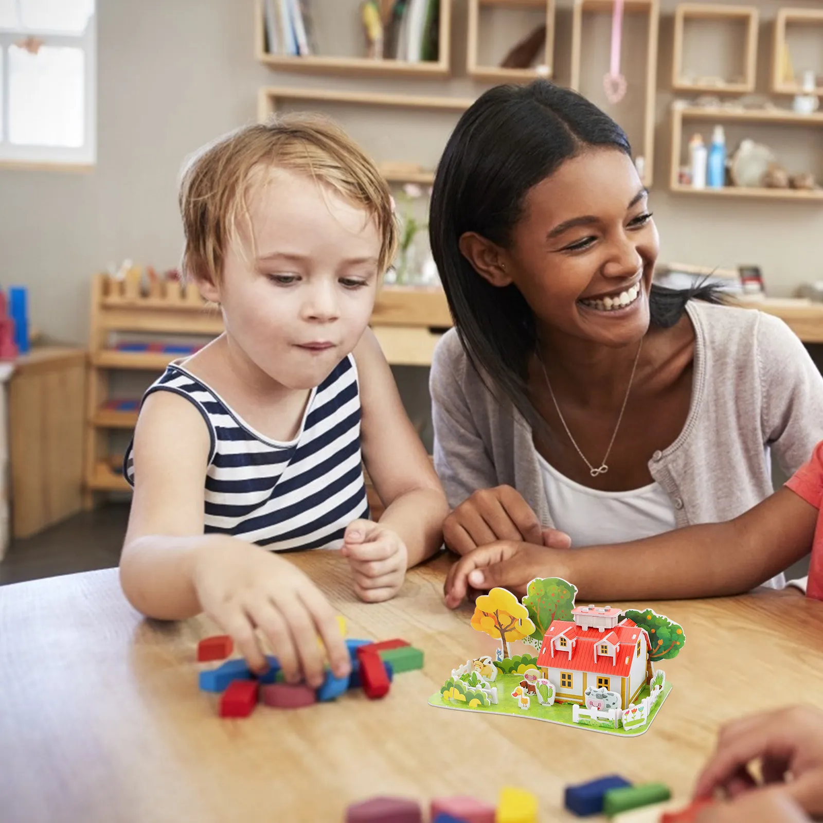 

3Sets 3D Puzzle Educational Creative Enlightenment Playthings Kids Cognitive Learning Three-Dimensional Puzzles