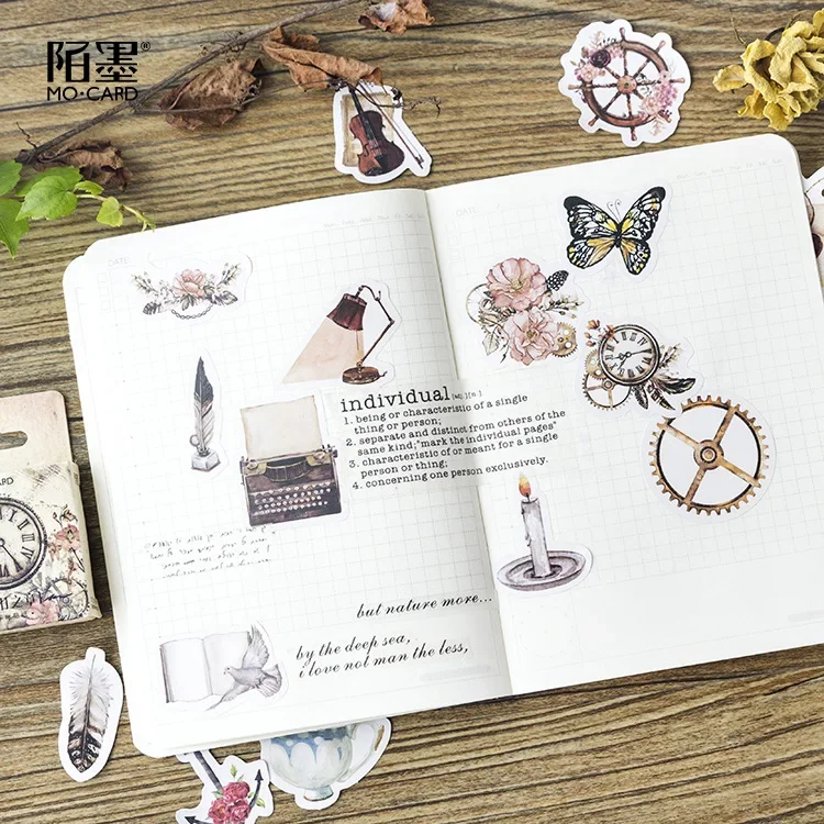 46pcs/lot Vintage Butterfly Stickers Junk Journal Travel Planner Mini Stickers DIY Craft Diary Album Scrapbooking Stickers Lable