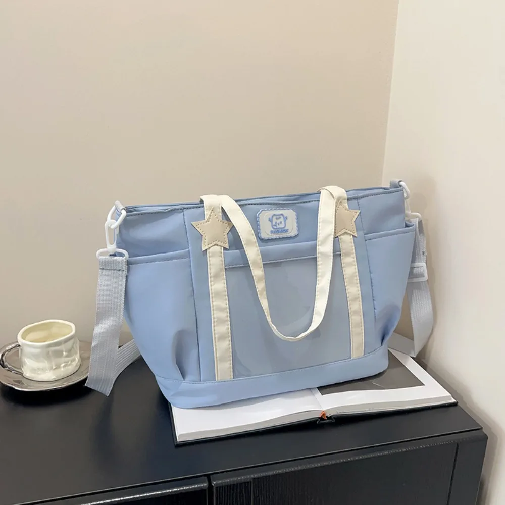 Fashion Nylon Transparent Itabag Waterproof Idol Badge Display Messenger Bag Student Large Capacity School Tote Bag Handbags