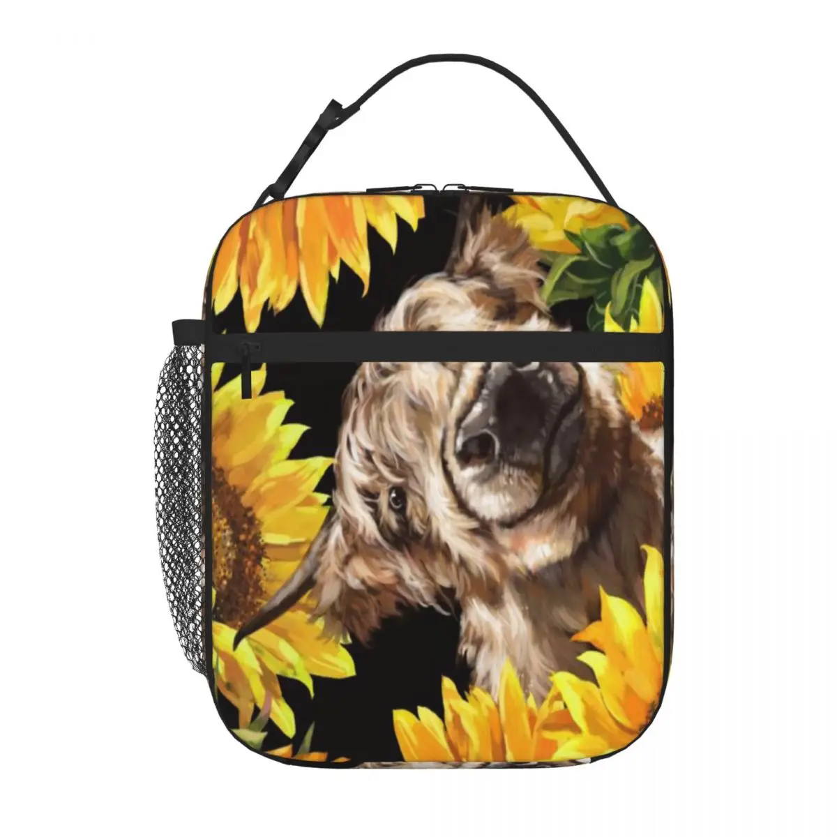 Bestselling Highland Cow In Sunflower Garden Office Style Picnic Lunch Bag Business Travel Meal Office Lunch Bag