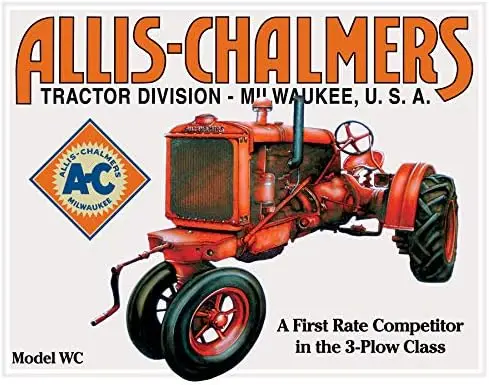 Desperate Enterprises Allis Chalmers Tractor - Model U Tin Sign - Nostalgic Vintage Metal Wall Décor - Made in USA