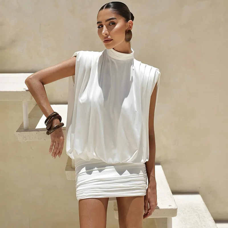 

Tsiisd Fashion Backless Bodycon Mini Dress Dress Women Elegant Sleeveless Evening Party Wedding Party 2026 Summer Female Dress