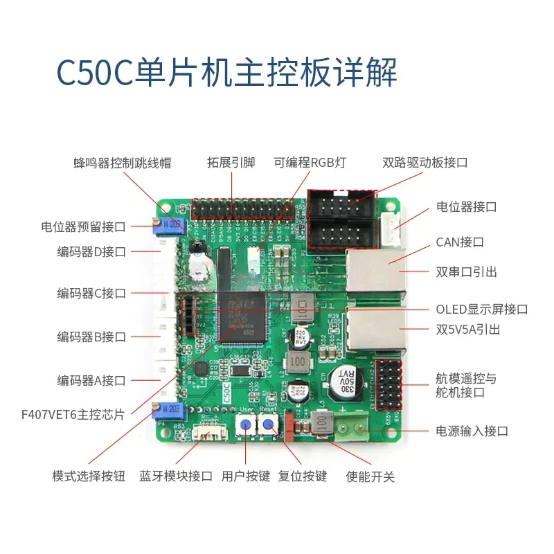 C50C Brushed Motor Version, Robot Board, Drive Control Integration, ROS Unmanned Trolley Chassis, Sports Four-Wheel