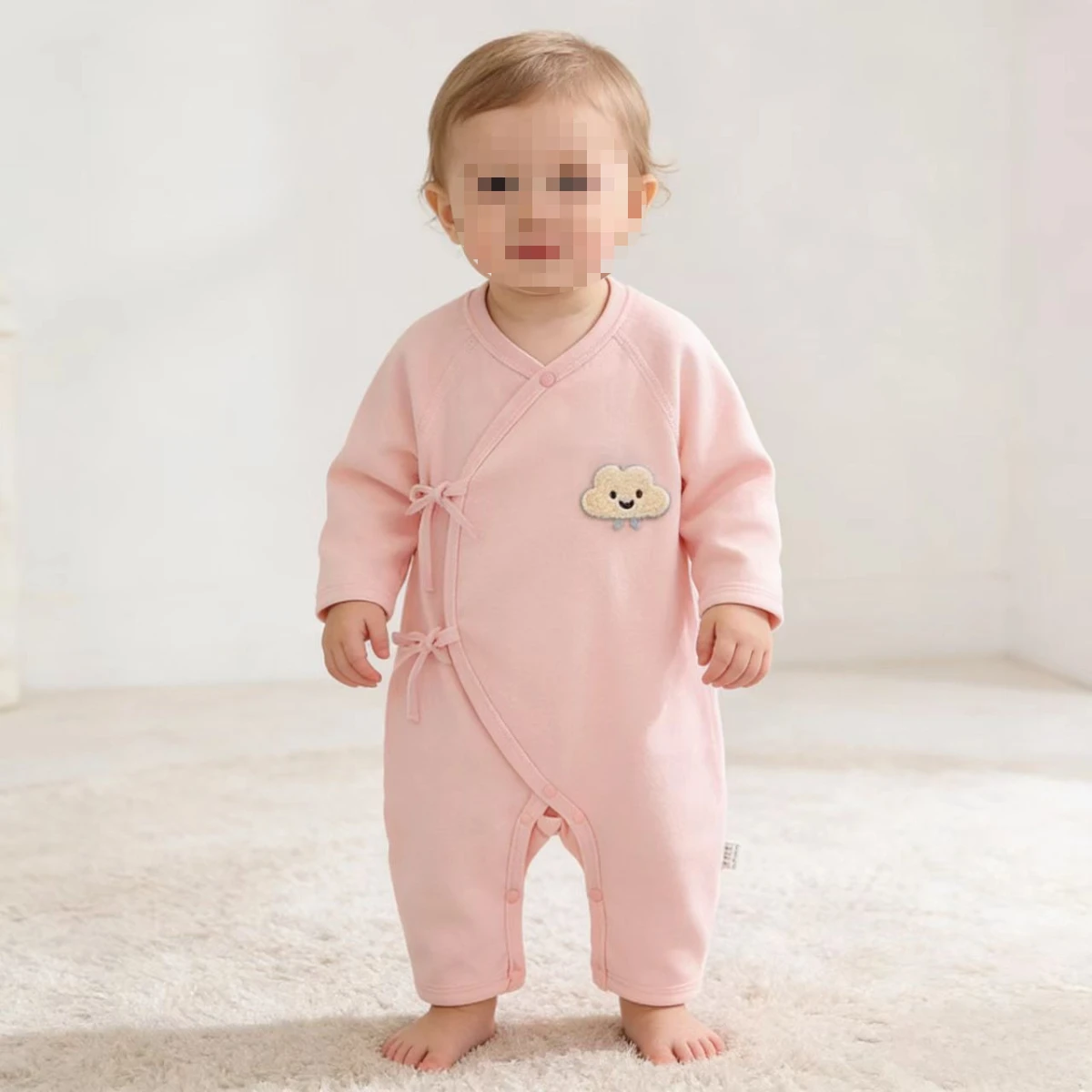 

Детский дышащий комбинезон из чистого хлопка для детей 0-6 месяцев, однотонный повседневный комбинезон для мальчиков и девочек, повседневный комбинезон для новорожденных, весенне-осенний повседневный комбинезон