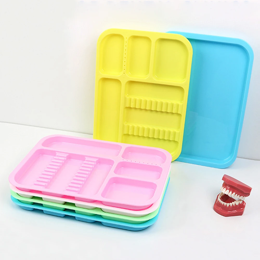 

6pcs Plastic Surgical Dental Medical Sterilization Divided Setup Box Autoclavable Instruments Separating Trays for Hospital