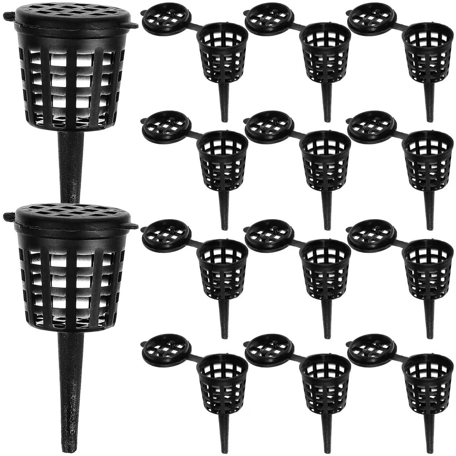 

50 Pcs Plants Bonsai Pot Holder Baskets Tent Control Container Black
