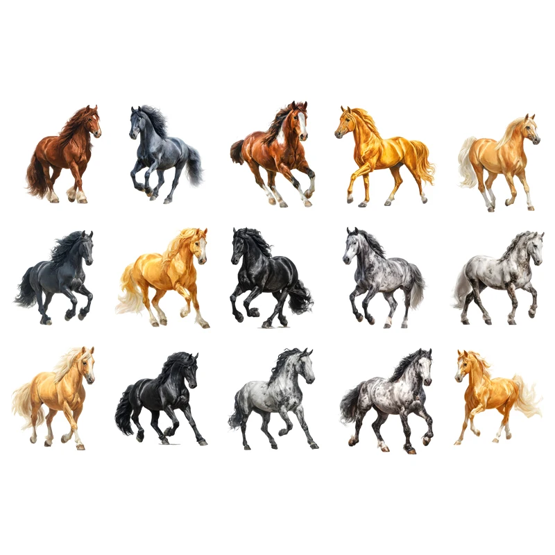 A galloping horse grassland Iron On Heat Transfer Sticker For Clothes DTF Pinted Vinyl Thermal Appliques Washable T-Shirt Decal