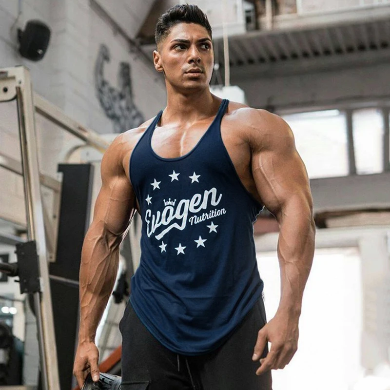 summer new men vest Gym Sports Bodybuilding Stretch Cotton Large Size camisole Outdoor Fitness Stretch Breathable Sleeveless top