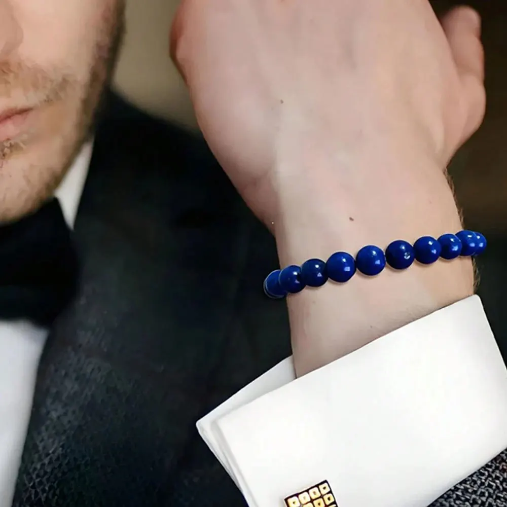 Natürliches Lapislazuli-Armband – schönes Schmuckgeschenk für Männer und Frauen, Freundschaftspaar-Armband – Detail 3