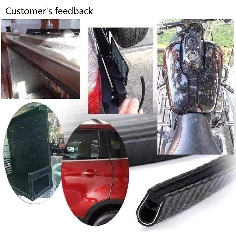 1/5/10M Car Door Anti Collision Strip with Steel Disc Bumper Trim Edge Scratch Protector Strip Sealing Guard Styling Car Decor