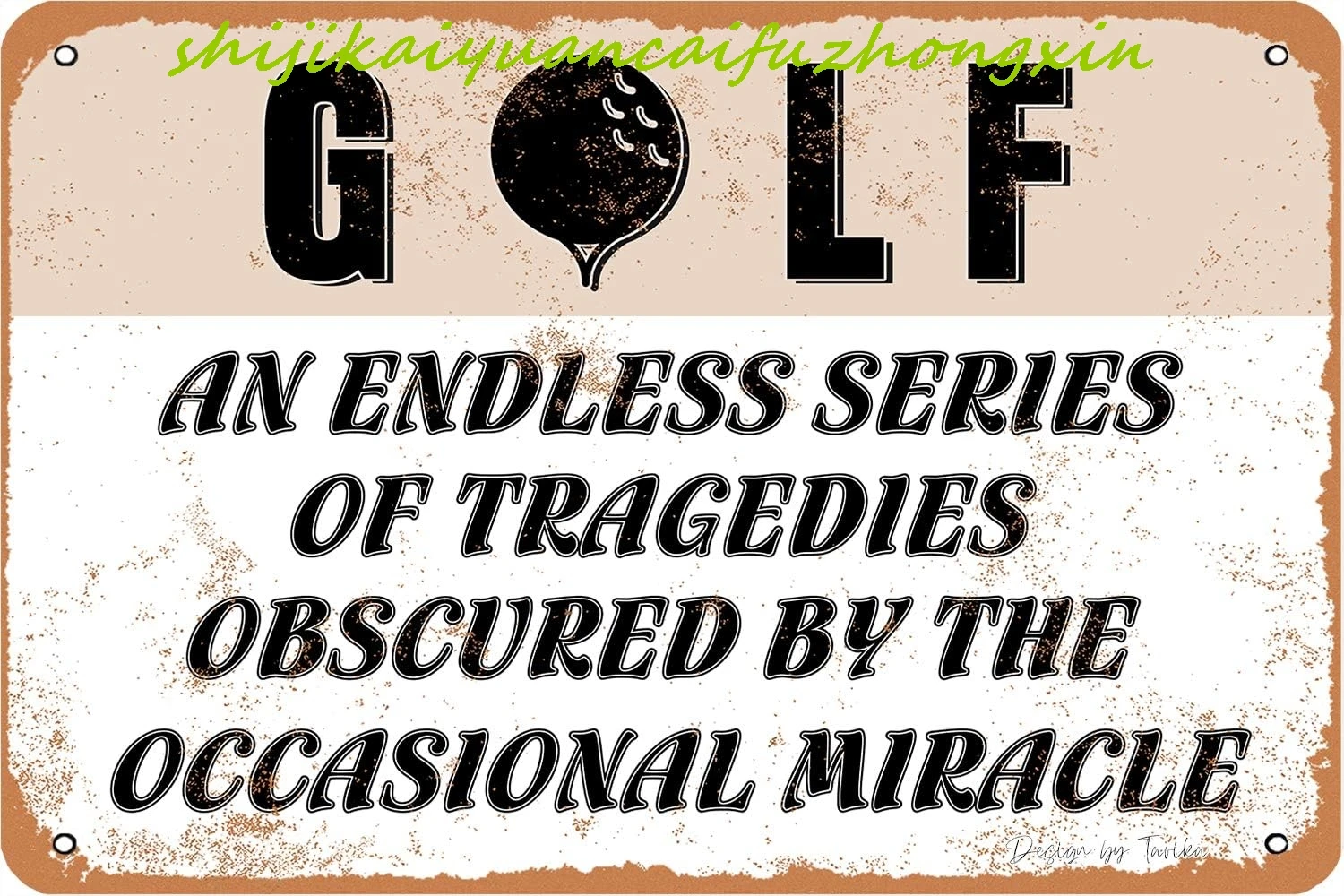 جولف سلسلة لا نهاية لها من المأساة غير المشروعة بواسطة عرضية معجزة الحديد المشارك اللوحة تين تسجيل خمر جدار ديكور للمقهى #1