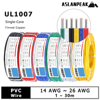 6Colors Solid Tinned Copper wire Insulation Electronic wire Single Core Electrical wires PVC Eletric extension cable 14awg 16awg
