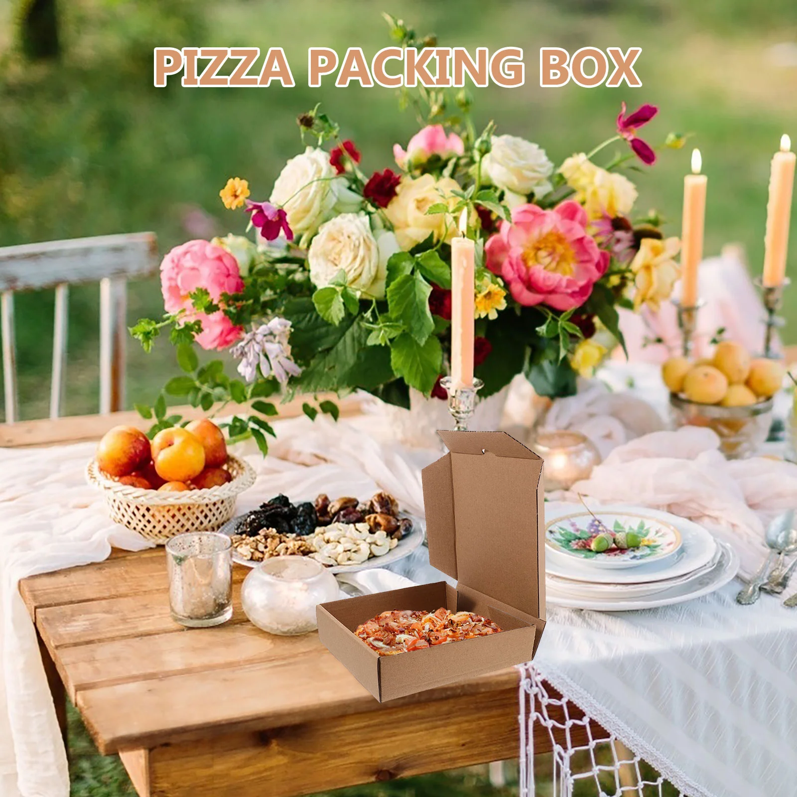 10 Pcs Pizza Box Takeaway Boxes for Packaging Square Cookies Storage Container Small