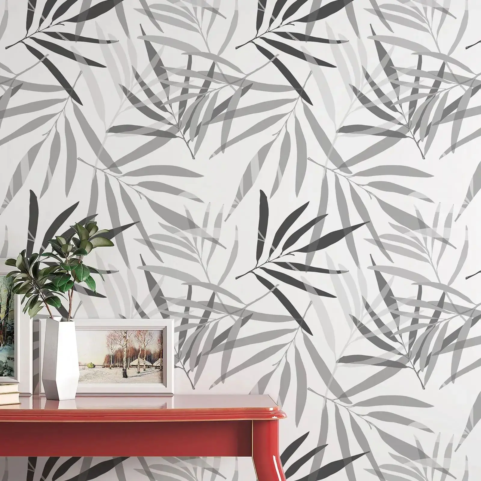 

Обои с цветочным узором, настенная роспись с пальмовыми листьями для гостиной. Обои с отклеиванием и наклейкой или традиционные нетканые обои без наклеивания