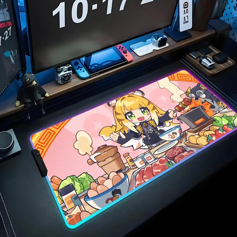 

Коврик для мыши jufufu RGB, игровой коврик для мыши с LED-подсветкой, большой светящийся коврик для ПК, настольный коврик для клавиатуры с подсветкой