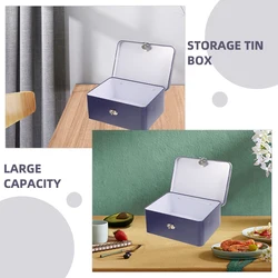 Small Retro Tin Trinket Box ( Pattern) - Portable Locked Jewelry & Keepsake Storage Case,Home Organization and Gift