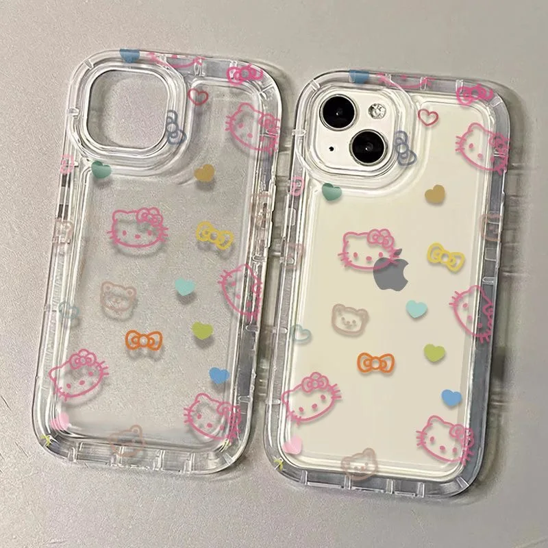 Прозрачный чехол Kawaii Sanrio Hello Kitty для Xiaomi Redmi Note 8 9 9A 9C 9T 9S 10 11 12 12C K40 Pro Plus 4G 5G Противоударный чехол