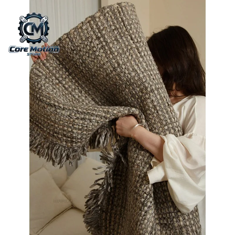 No Glue Hand Woven Carpet Villa Customize Large Coffee Table Floor Mat Wool Handmade Living Room Carpet Retro Luxury Bedroom Rug