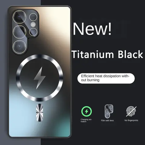 삼성 갤럭시 S25 S24 S23 울트라 플러스용 Magsafe 케이스용 초박형 AG 무광 마그네틱 유리 렌즈 보호 충격 방지 커버 삼성 갤럭시 S25 S24 S23 울트라 플러스용 Magsafe 케이스용 초박형 AG 무광 마그네틱 유리 렌즈 보호 충격 방지 커버
