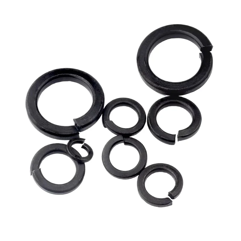 50/100Pcs Carbon Steel Spring Lock Washers M2-M10 Split Lock Elastic Gasket Locking Rings O-Ring Gasket Washer  Secure Fastening
