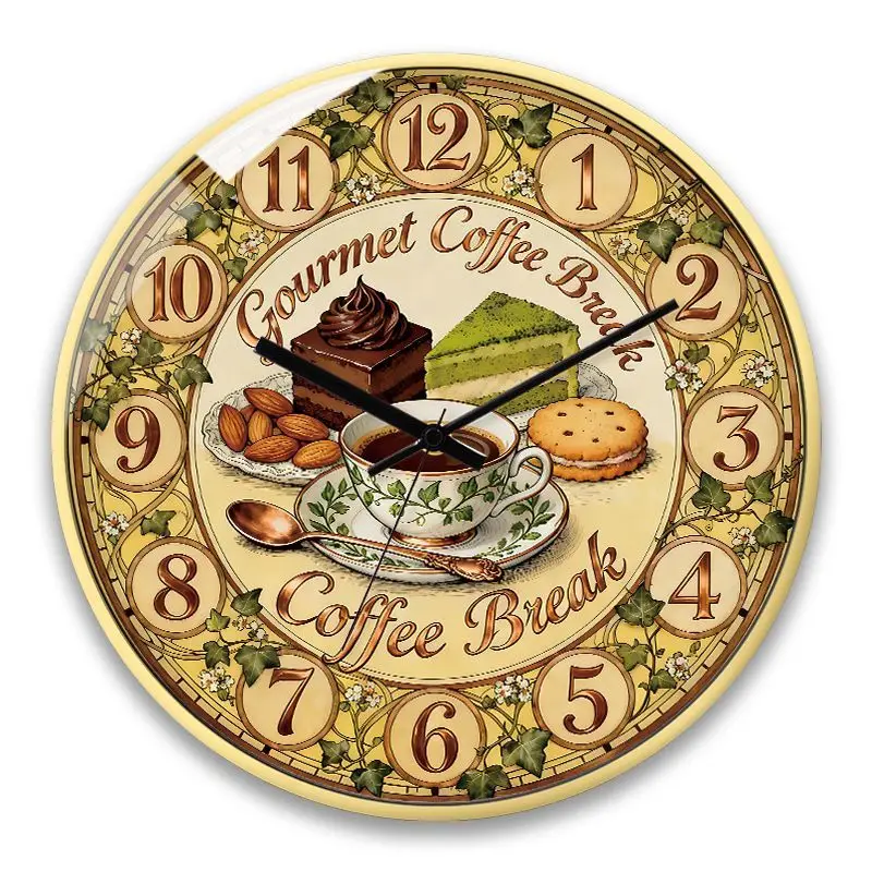 Original 35cm European Art Vintage Wall Clock, Living Room Decoration Mute Bedroom Quartz Clocks