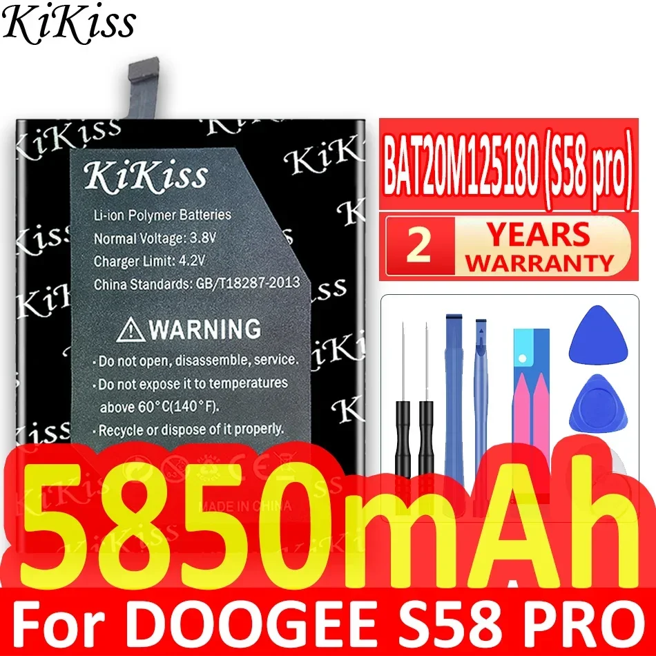 

Мощный аккумулятор KiKiss емкостью 5850 мАч BAT20M 125180 (S58 pro) для DOOGEE S58 Pro S58Pro