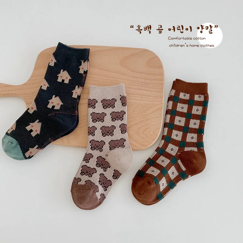 

3-12T Children Socks Autumn Winter Socks Baby Boys Girls Cute Animals Pattern Warm Calf Length Cotton Sock Kids