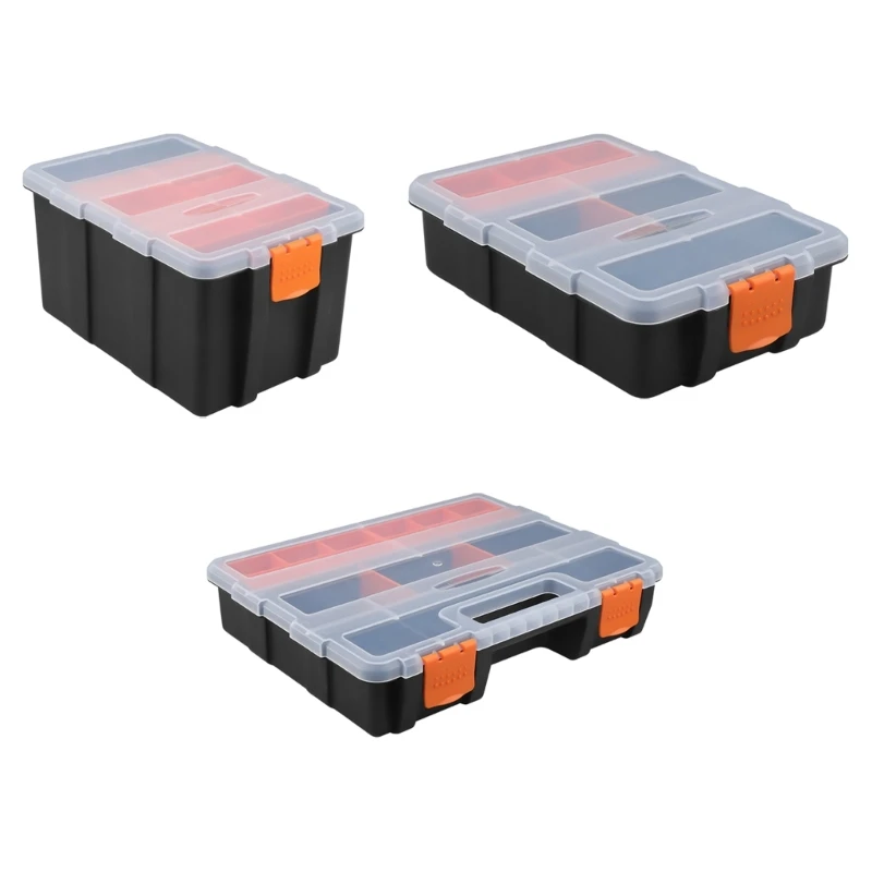 Caja piezas portátiles plástico ABS, caja almacenamiento tornillos, caja herramientas Hardware piezas