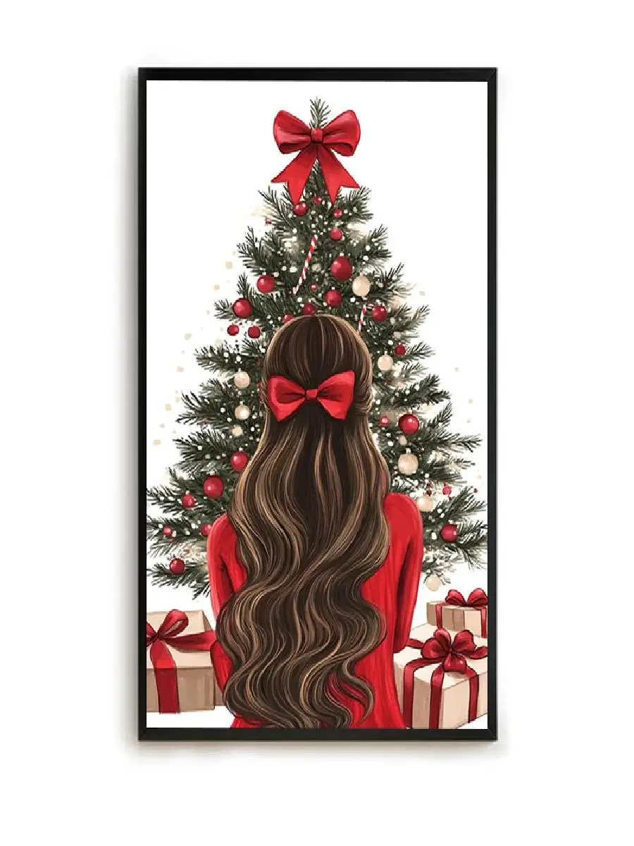 ملصق ديكور جداري أنيق لغرفة النوم وغرفة المعيشة، فن منزلي حديث، هدية للأطفال، إكسسوارات فتاة عيد الميلاد