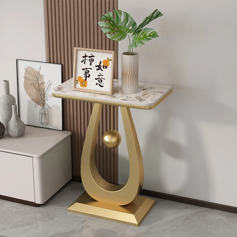Nordic flower rack rock slab living room TV cream wind floor flower rack simple sofa wrought iron fish tank rack