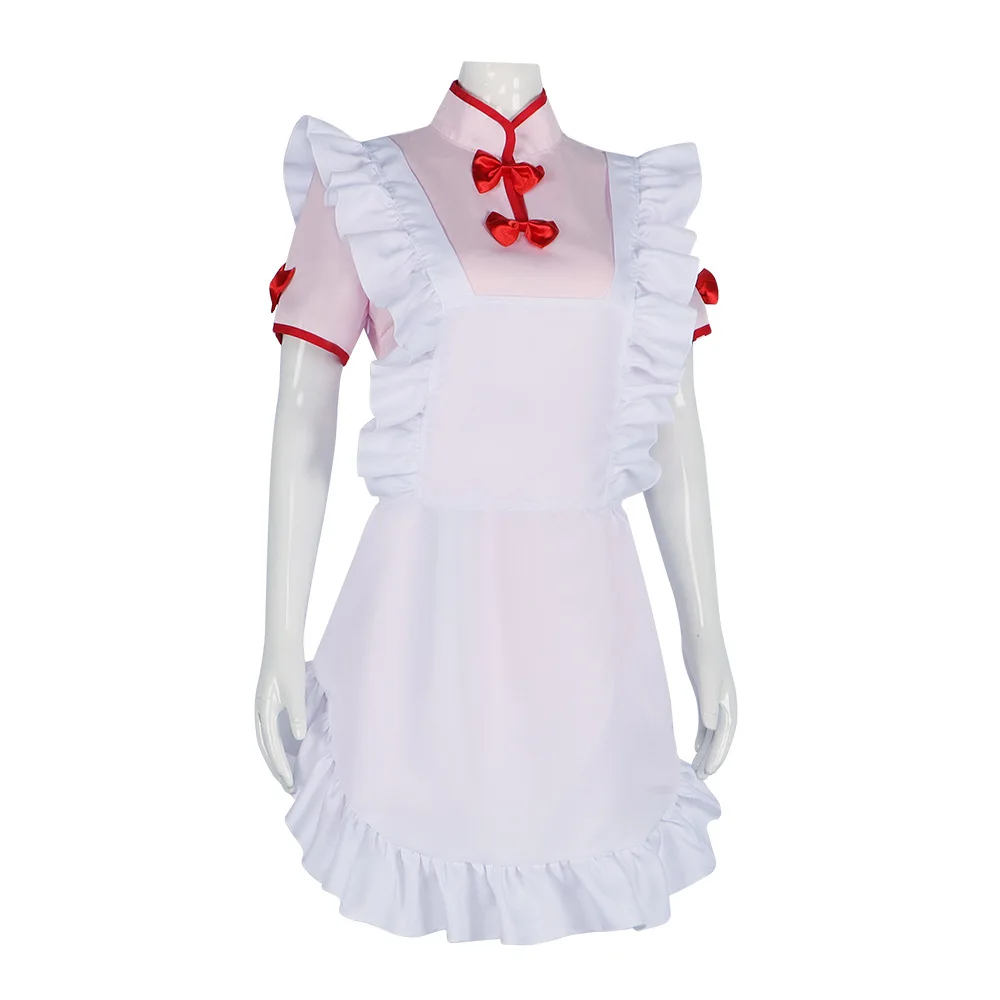 Anime Ranma ½ Nibun-No-Ichi Shampoo Cosplay Costume Chinese Style Cheongsam Lolita Maid Apron Dress Women Sexy Kawaii Party Suit - view 3