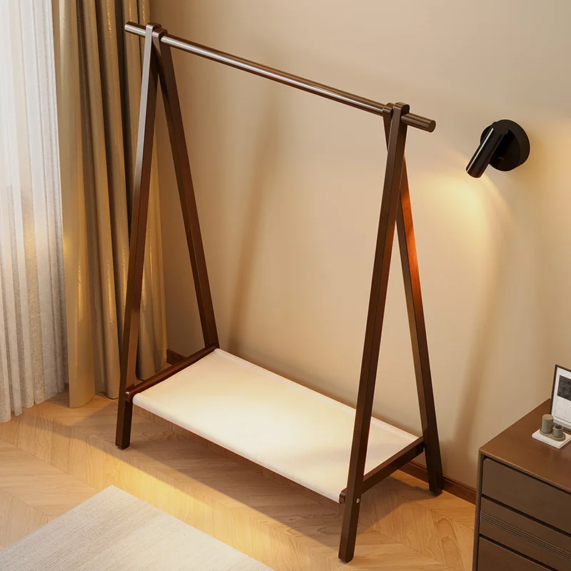 Wooden Indoor Bag Hange Coat Racks Modern Shoe Dress Corner Shelf Open Coat Racks Display Floor Rail