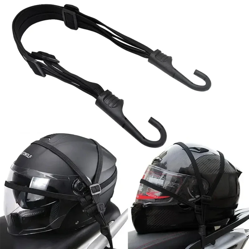 Cinto fixo de engrenagens para capacete de moto, cinto universal de bagagem de motocicleta de 90cm, corda de fivela elástica, rede protetora retrátil de alta resistência