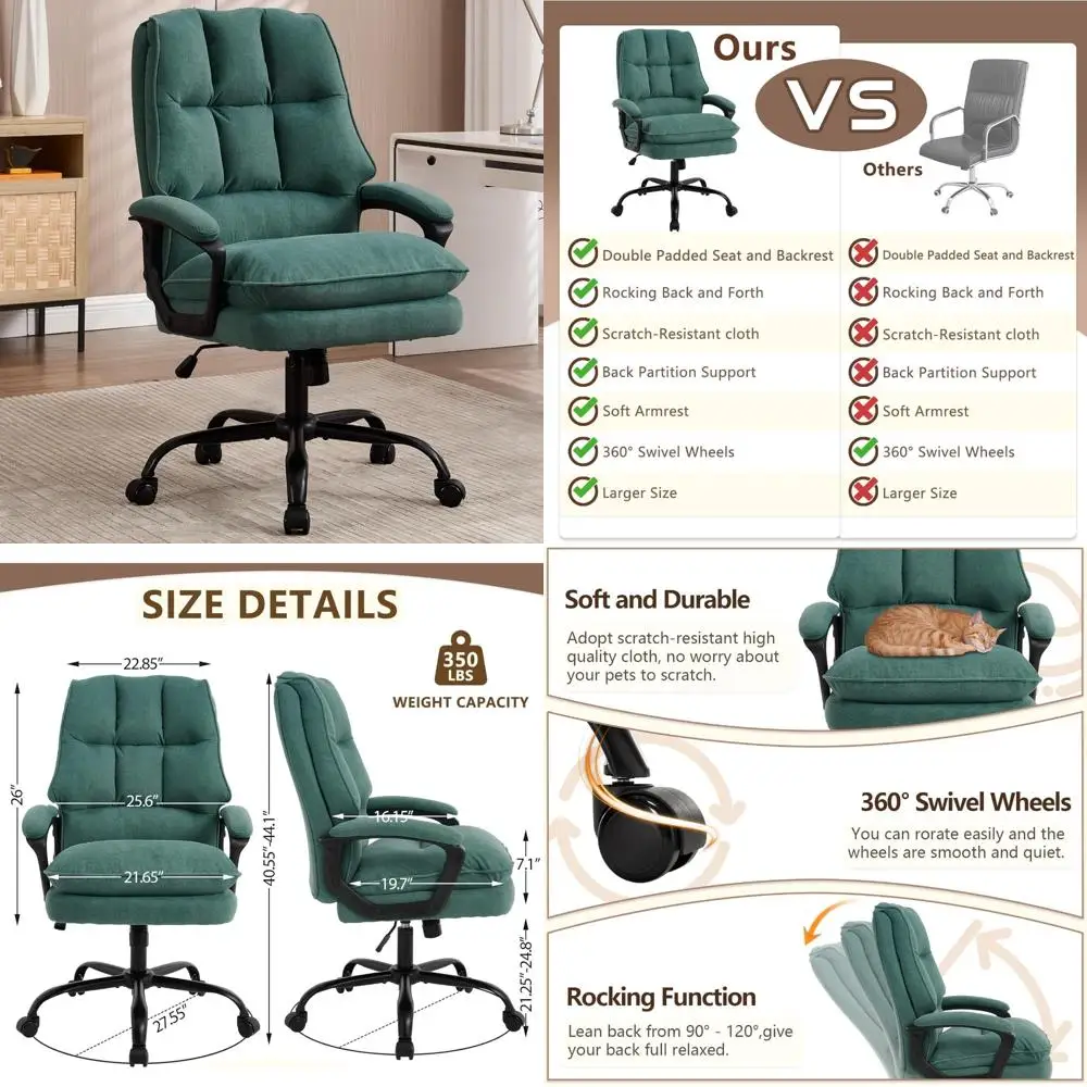 ergonomic dual-padded office chair for extended work sessions with adjustable height for executive use