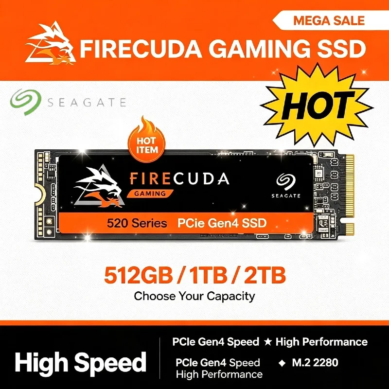 For Seagate 500GB 1TB 2TB 4TB NVMe PCIe Gen M.2 SSD Internal Solid State Drive for PC Laptop High Speed Pro Max Unit