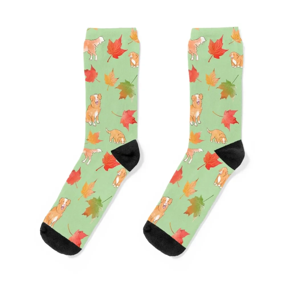 

Tollers and Maple Leaves - Moss Socks soccer anti-slip fashionable christmas gift christmass gift Men's Socks Women's