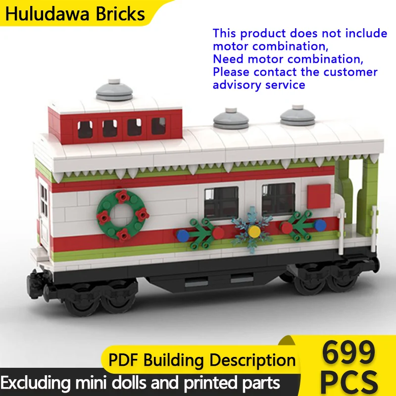 

City Car Model MOC Building Bricks Railway Christmas Wagon Modular Technology Gifts Holiday Assemble Children Toys Suit