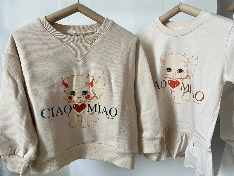 2025 KS الشتاء طفل الفتيان الصوف بلوزات البلوفرات السراويل مجموعات الاطفال ملابس قطنية الفتيات الكرتون بلوزات هوديس بنطلون