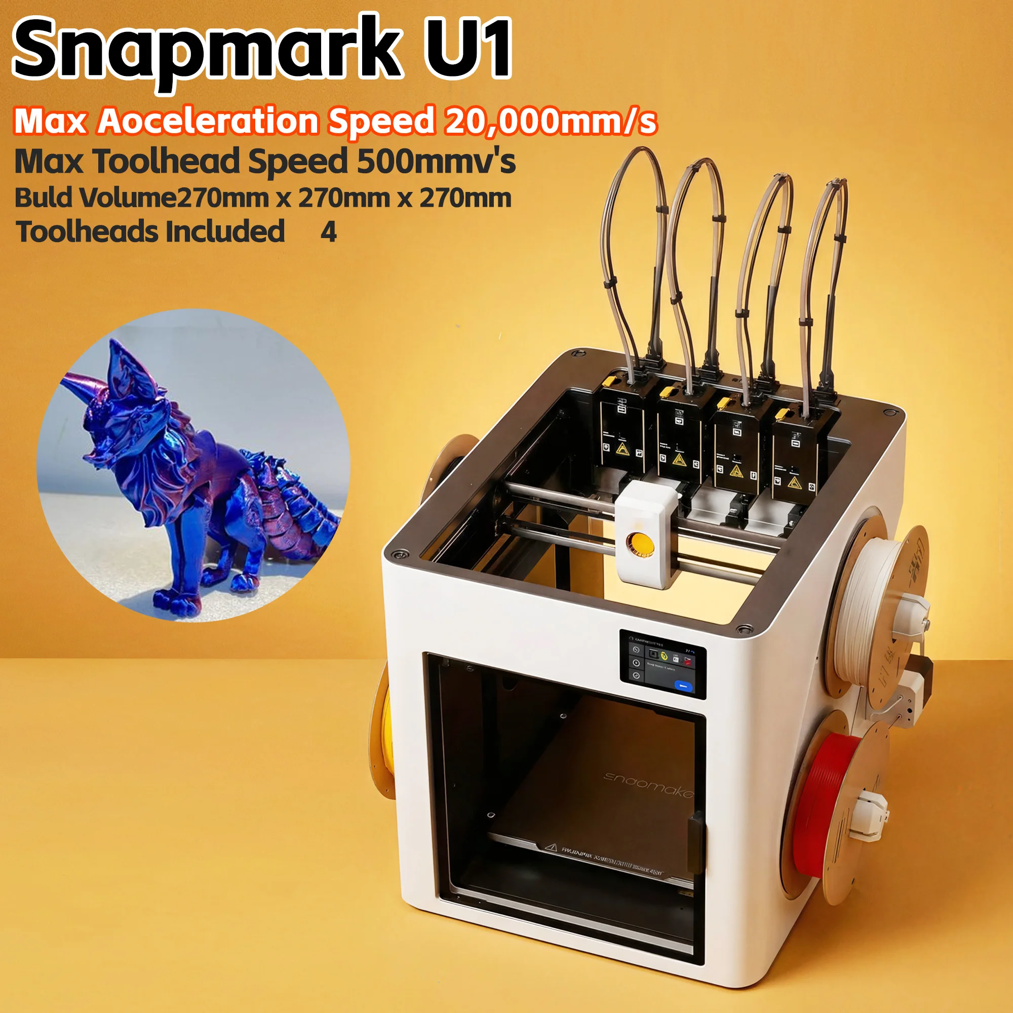 Snapmaker U1 Unlocked International Printer Free Connection High Precision Printing