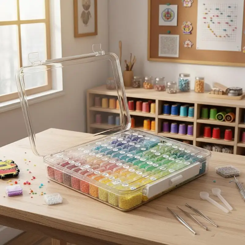 

Bead Organizer Box 75pcs Bead Organizer Box Set Clear Large Capacity Small Bead Organizers And Storage Plastic Cases With Label