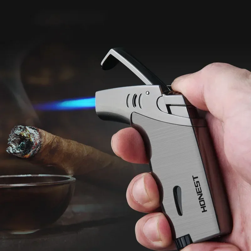 Honnête extérieur coude Butane gaz gonflable coupe-vent Jet briquet pistolet de pulvérisation cigare moustique encens Moxibustion fumer ensemble Gadge