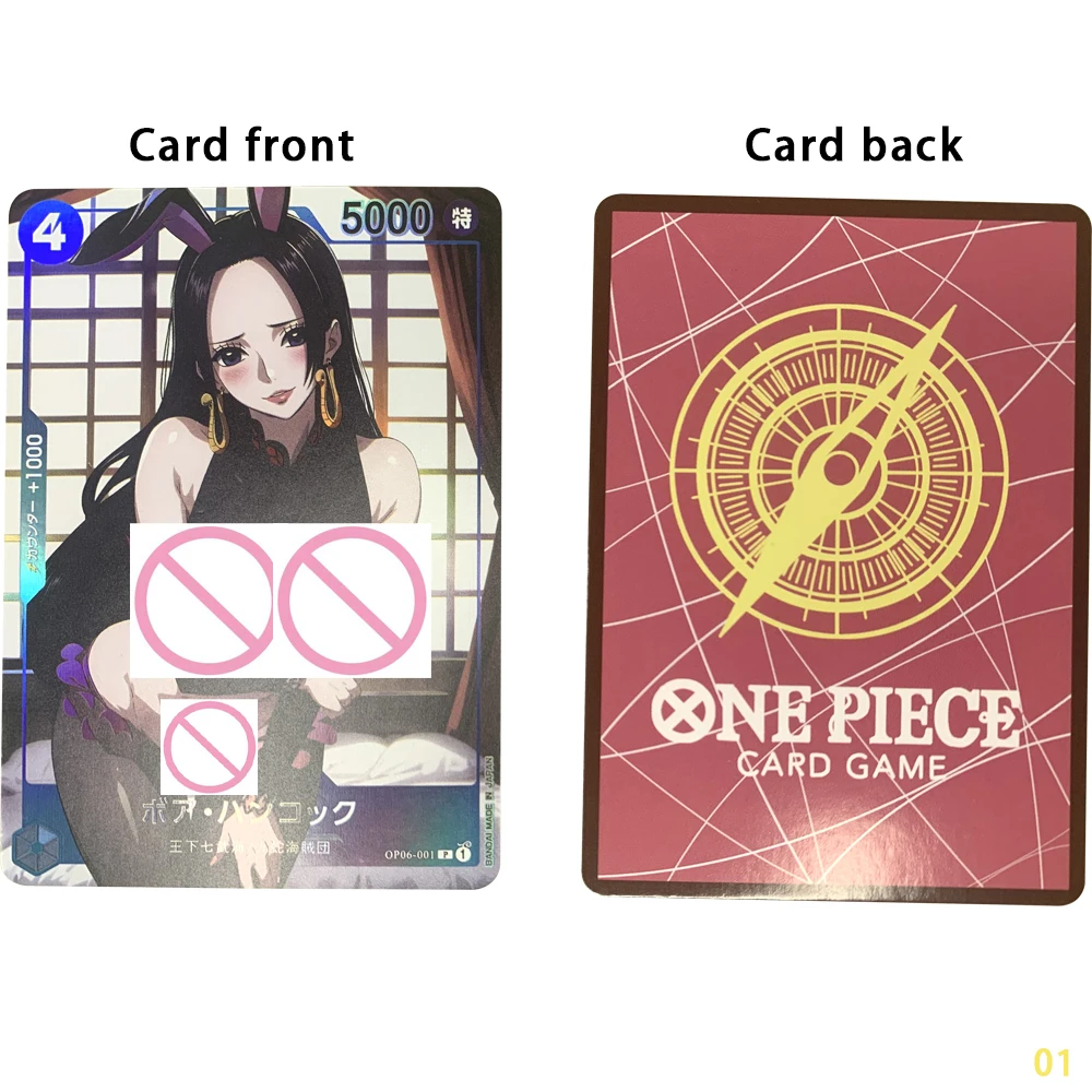 Anime OPCG Sexy Nude Collection Card Refractive Color Flash Boa Hancock Nami Nefertari D Vivi Big Chested Beauty Naked Card Gift