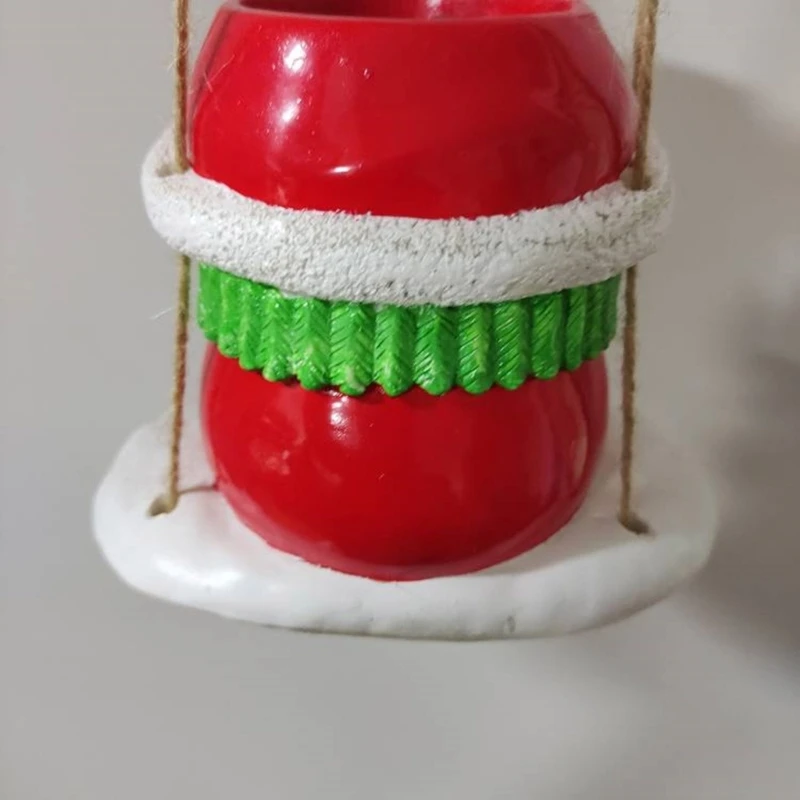 Macetas colgantes muñeco nieve con columpio navideño, bonitas macetas flores para interiores y exteriores