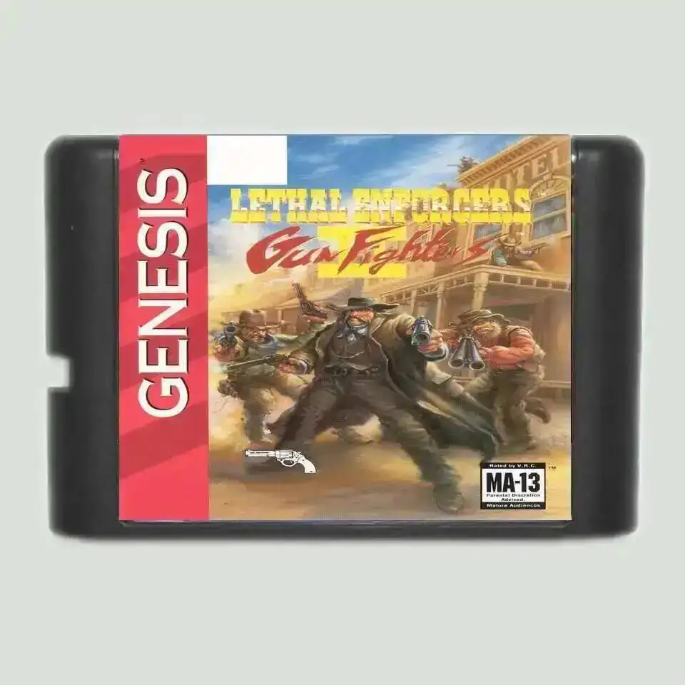 Lethal Enforcers 2 - Gunfighters Region Free 16Bit MD Game Card For Sega Mega Drive For Genesis