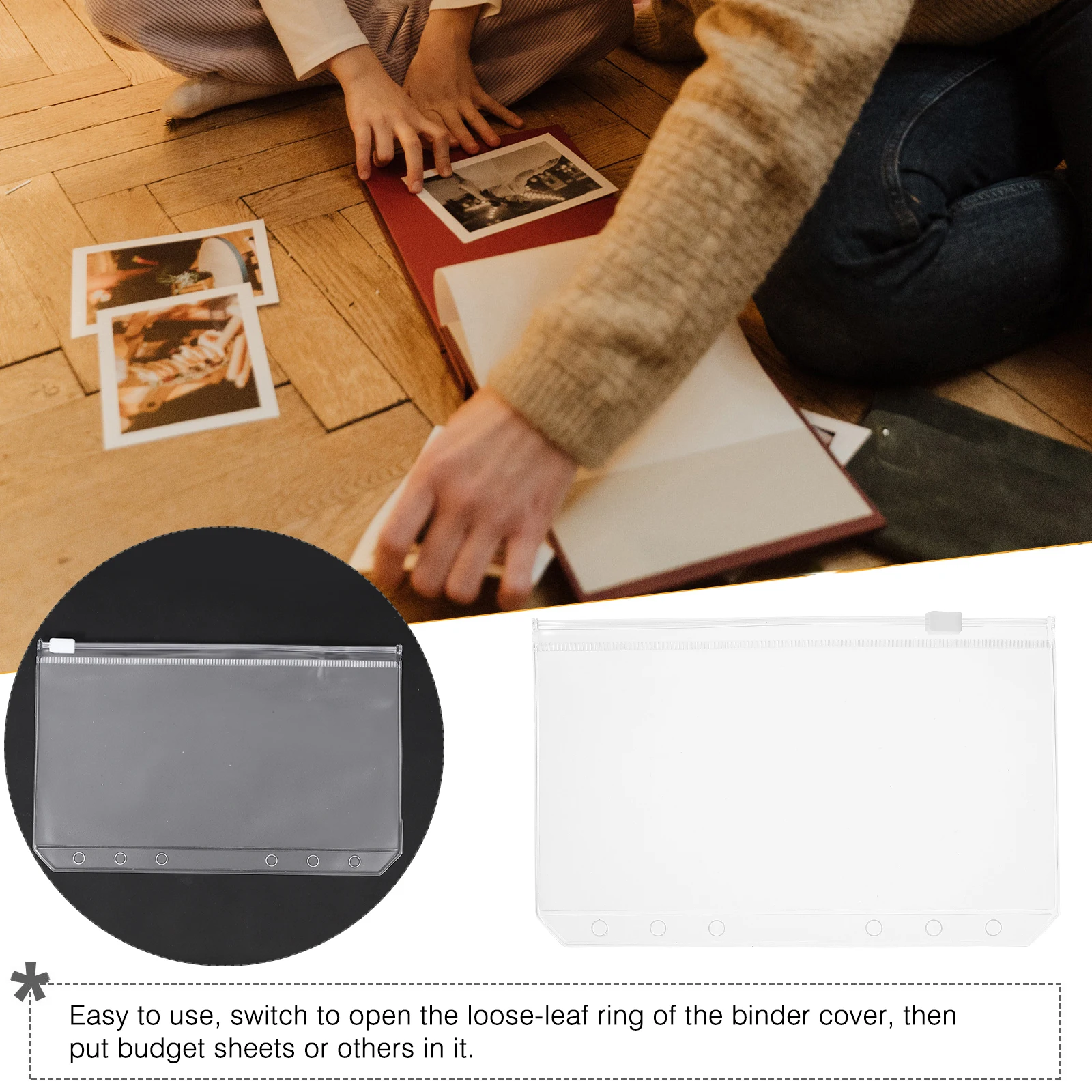 12 pz A6 Tasche per Raccoglitore Cerniera Budget Inserti Multi-Uso Riutilizzabili Raccoglitore Accessori Budget Tasche per Libri Cartella di File Inserti Per