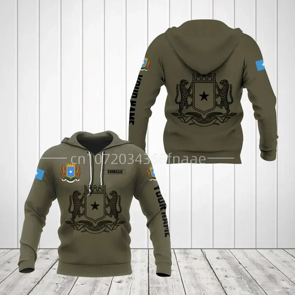 2024 New 3DPrint Newest Custom Name Somalia Flag Men/Women Hrajuku Casual Streetwear Hoodies/Zip/Sweatshirt