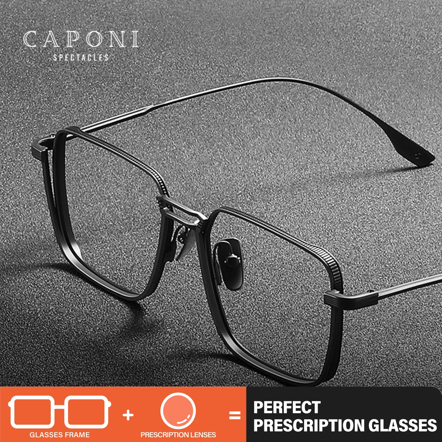 

CAPONI мужские очки по рецепту классические ретро чистый титан прогрессивные компьютерные очки анти-синие лучи очки для чтения PJ0125