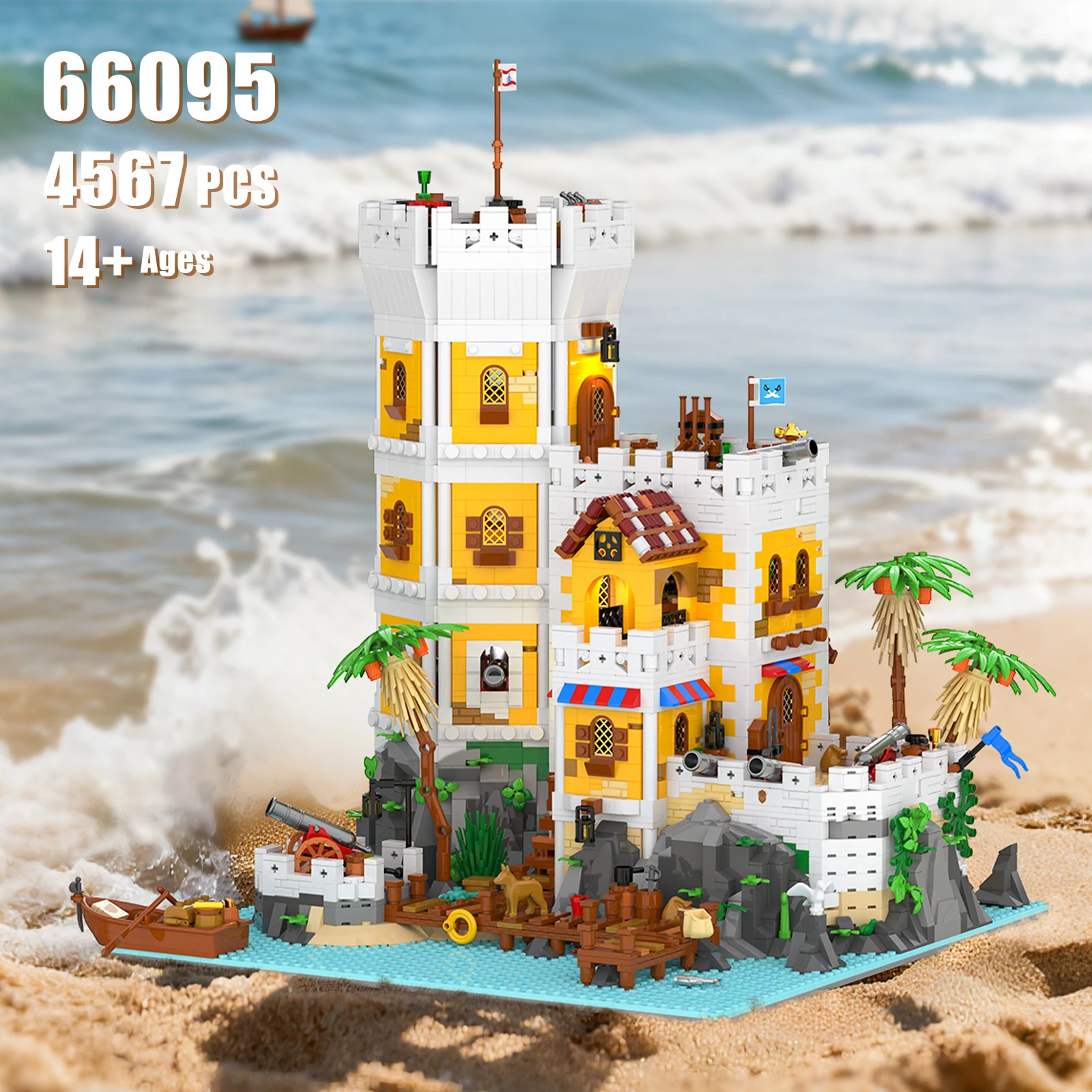 

4567PCS Creative Royal Pirate Castle Fortress Building Block Model Maritime Outpost Small Piece Collectible Toys For Kids Gifts