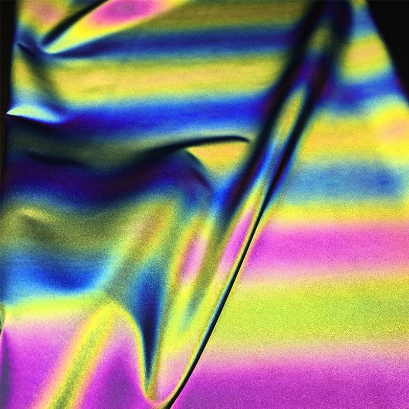 Laser-Regenbogen-Reflektieren des Gewebe, bunter Reflektor, DIY-Kleidung, Nähzeug, Bekleidungs zubehör, Reflektieren des Gewebe – Detail 5