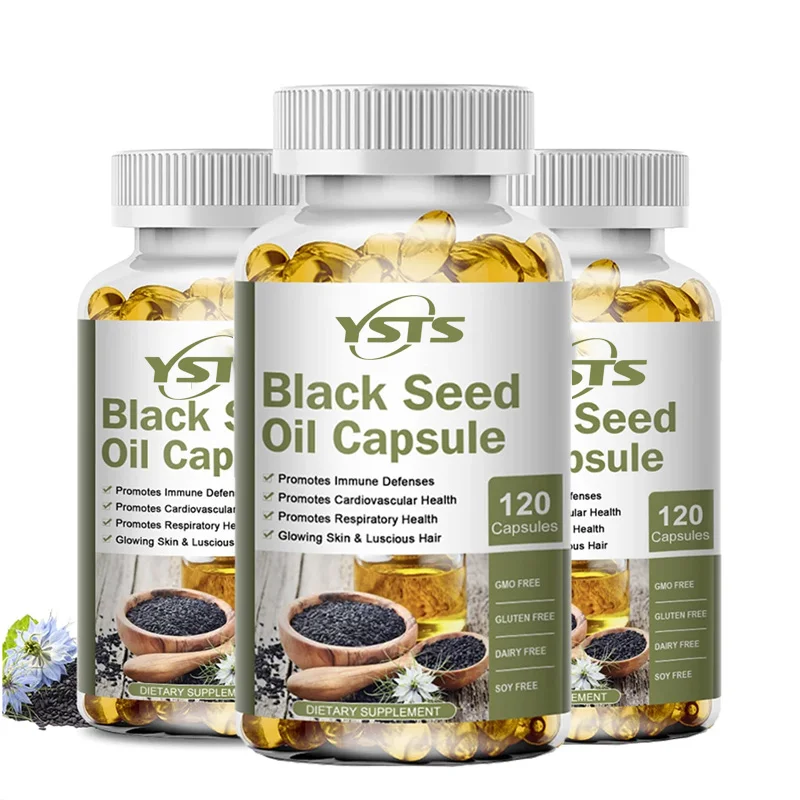 Black Seed Oil Capsules - Turkish Black Cumin Nigella Sativa Seed Oil, Liquid Pure Blackseed 60 Count, 1000mg per Capsule